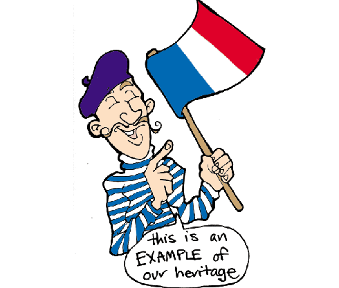 French Cartoon Characters on Imagine A Frenchman M Holds Up The French Flag And Says This Is An